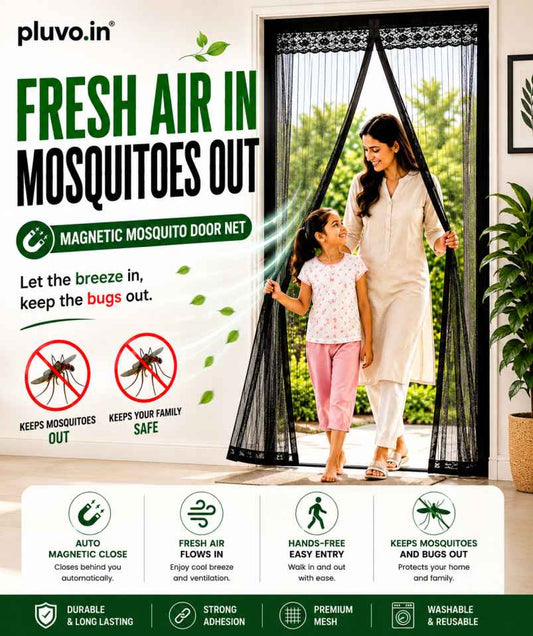 Pluvo® MosquiLock | Auto-Closing Magnetic Mosquito Door Net